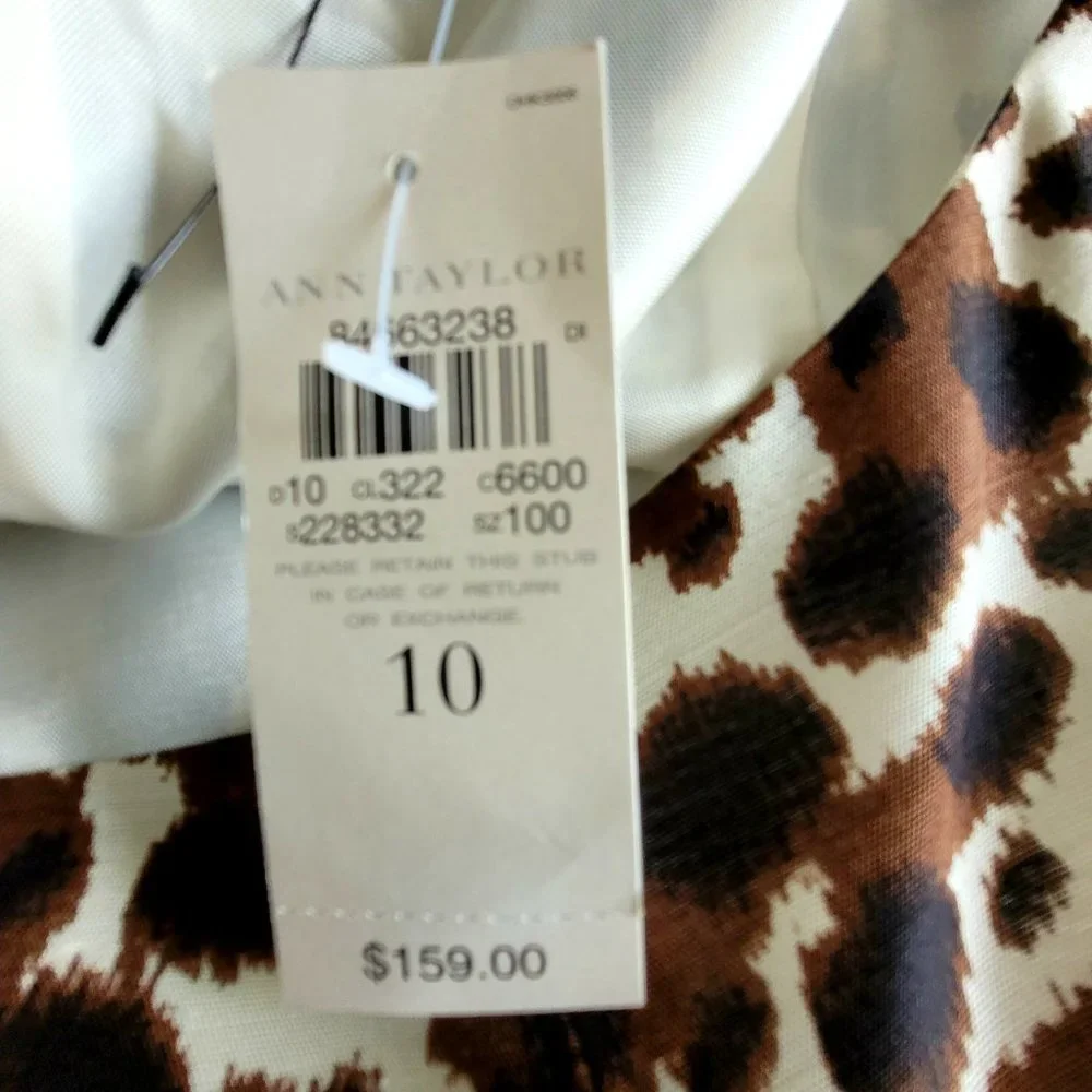 Ann Taylor Business Casual Women's Dress ~ Size 10 ~ Brown, Tan & Animal Print - Picture 7 of 8